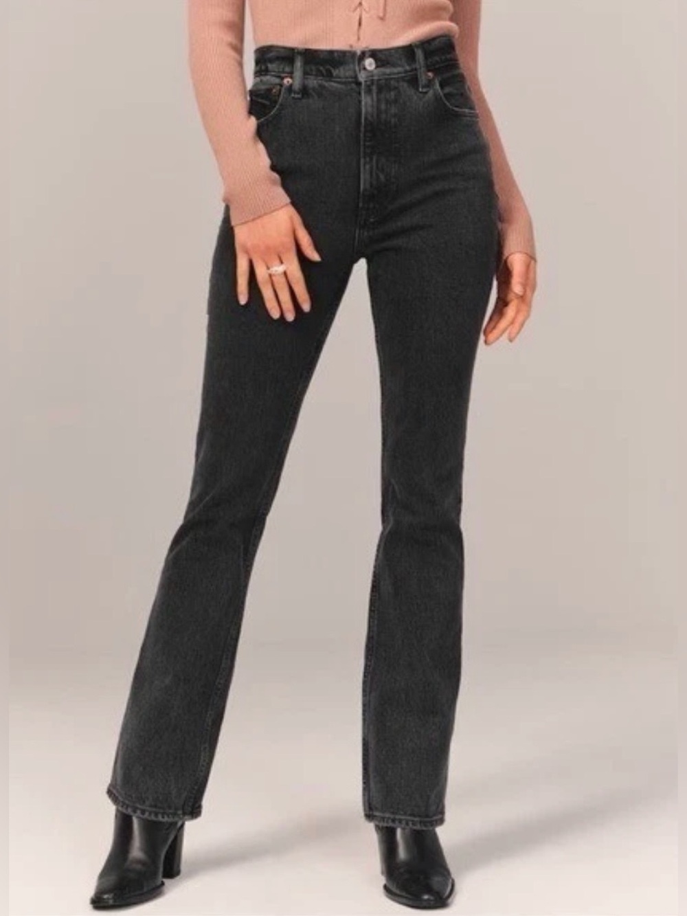 ABERCROMBIE NWT The 70’s Vintage Flare Ultra High Rise Black Jeans